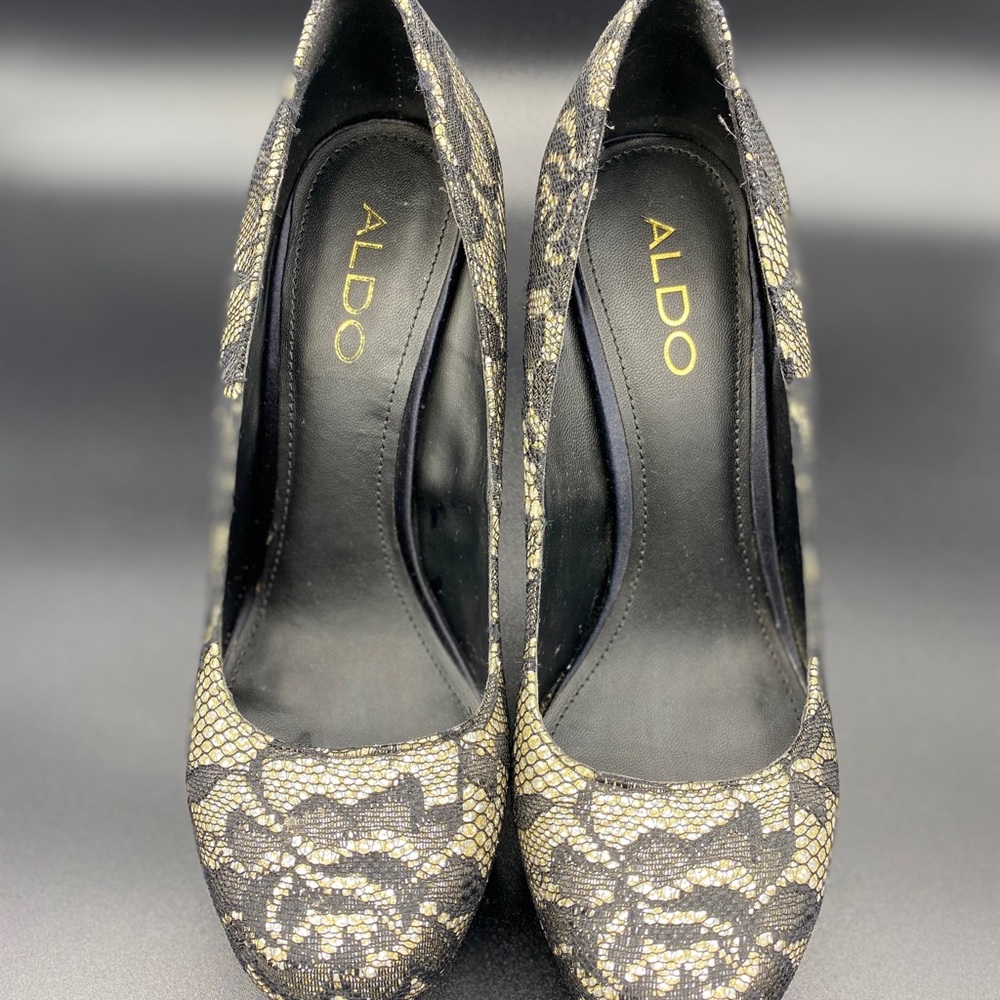 ALDO Black and Gold Heels